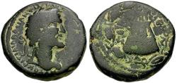Ancient Coins - Antoninus Pius (AD 138-161). Commagene. Zeugma Æ23 / Temple with Sacred Grove