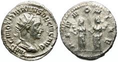 Ancient Coins - Trajan Decius (AD 249-251) AR Antoninianus / Two Pannoniae