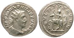 Ancient Coins - Philip I (AD 244-249) AR Antoninianus / Emperor on Horseback