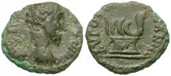 Ancient Coins - Marcus Aurelius (AD 161-180). Thrace. Augusta Traiana Æ18 / Serpent on Altar