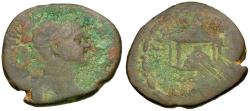 Ancient Coins - Trajan (AD 98-117). Seleucis and Pieria. Seleuceia Pieria Æ27 / Sacred Stone in Temple