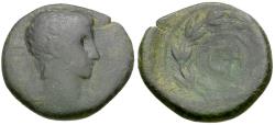Ancient Coins - Augustus (27 BC-AD14) Æ Semis / Rostral Wreath