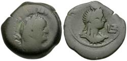 Ancient Coins - Vespasian (AD 69-79). Egypt. Alexandria Æ Diobol / Isis