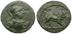 Ancient Coins - Lydia. Akrasos. Pseudo-autonomous Æ14 / Lion