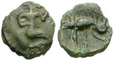 Ancient Coins - Ancient France. Celtic Gaul. Bellovaci Tribe Æ15 / Boar
