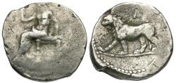 Ancient Coins - Persia. Babylon. Alexandrine Empire. Uncertain satraps of Babylon AR Double Shekel / Lion