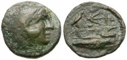 Ancient Coins - Seleukid Kings. Seleukos II Kallinikos (246-225 BC) Æ15 / Prow