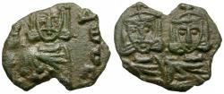 Ancient Coins - *Sear 1569* Byzantine Empire. Constantine V Copronymus (AD 741-775) with Leo IV the Khazar &#198; Follis