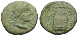 Ancient Coins - Akarnania. Leukas Æ16 / Kithara