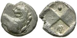 Ancient Coins - Thrace. Chersonesos AR Hemidrachm / Grapes