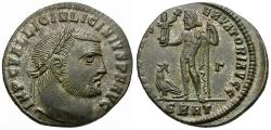 Ancient Coins - Licinius I (AD 308-324) Silvered Æ Follis / Jupiter