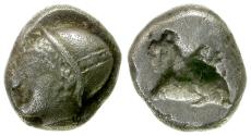 Ancient Coins - Ionia. Phokaia AR Diobol / Athena