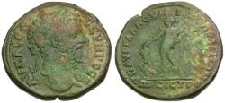 Ancient Coins - Septimius Severus (AD 193-211) Moesia Inferior. Nicopolis ad Istrum. Aurelius Gallus, legatus consularis Æ27 / Dionysos