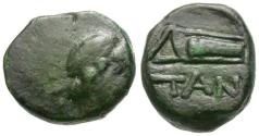 Ancient Coins - Cimmerian Bosporus. Pantikapaion Æ12 / Bow in Case