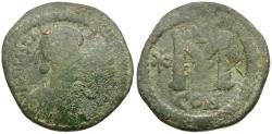 Ancient Coins - *Sear 17* Byzantine Empire. Anastasius (AD 491-518) Æ Reduced Follis