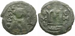 Ancient Coins - Arab-Byzantine. Constans II (AD 641-668). Imitative Æ Fals