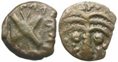 Ancient Coins - Judaea. Roman Procurators. Antonius Felix (AD 52-59) Æ Prutah / Crossed Shields and Spears