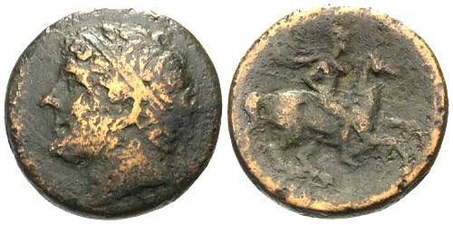 Ancient Coins - F+/F Syracuse Sicily AE27 Time of Hieron II / Horseman
