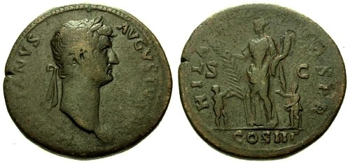 Ancient Coins - aVF/aVF Hadrian AE Sestertius / Hilaritas