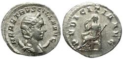 Ancient Coins - Herennia Etruscilla (AD 249-251) AR Antoninianus / Pudicitia