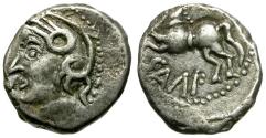 Ancient Coins - Ancient France. Celtic Gaul. Sequani Tribe AR Quinarius / Horse