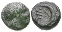 Ancient Coins - Troas. Sigeion &#198;8 / Athena and Crescent