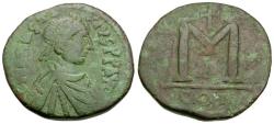 Ancient Coins - *Sear 15* Byzantine Empire. Anastasius (AD 491-518) Æ Small Module Follis / Constantinople Mint