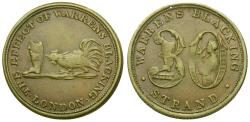 World Coins - England. Middlesex. London. R. Warren Æ Farthing
