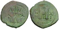 Ancient Coins - *Sear 379* Byzantine Empire. Justin II (AD 565-578) with Sophia Æ Follis