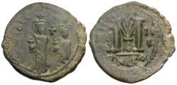 Ancient Coins - *Sear 834* Byzantine Empire. Heraclius (AD 610-641) with Heraclius Constantine Æ Follis