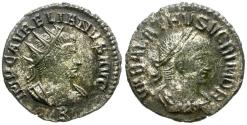 Ancient Coins - Aurelian (AD 270-275) with Vabalathus Silvered Æ Antoninianus