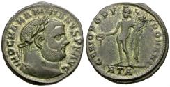 Ancient Coins - Maximian (AD 286-305) Silvered Æ Follis / Genius
