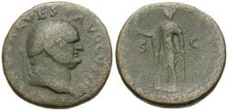 Ancient Coins - Vespasian (AD 69-79) Æ As / Spes