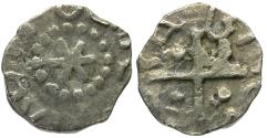 World Coins - France. Merovingian. Anonymous. Nummolus, moneyer AR Denier a la Croix