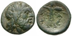 Ancient Coins - Thessaly. Thessalian League Æ17 / Athena