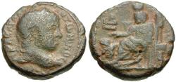 Ancient Coins - Elagabalus (AD 218-222). Egypt. Alexandria Æ Tetradrachm / Serapis & Cerberus