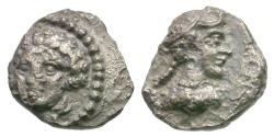 Ancient Coins - Cilicia. Tarsos. Time of Pharnabazos and Datames (380-360 BC) AR Obol / Arethusa & Aphrodite