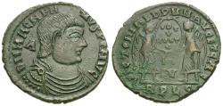Ancient Coins - Magnentius (AD 350-353) Æ Half Centenionalis / Two Victories