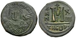 Ancient Coins - *Sear 533* Byzantine Empire. Maurice Tiberius (AD 582-602) Æ Follis