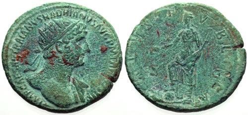Ancient Coins - VF/VF Hadrian Dupondius / Salus