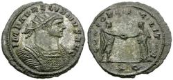 Ancient Coins - Aurelian (AD 270-275) Silvered Æ Antoninianus / Concordia