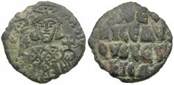 Ancient Coins - *Sear 1685* Byzantine Empire. Theophilus (AD 829-842) Æ Follis