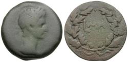 Ancient Coins - Augustus (27 BC-AD 14). Egypt. Alexandria Æ Diobol / Date in Wreath