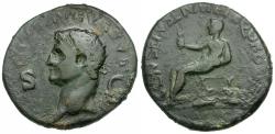 Ancient Coins - Divus Augustus (died AD 14). Imitative Æ Dupondius / Ex Curtis Clay Collection