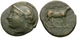 Ancient Coins - Ionia. Klazomenai. Parmis, magistrate Æ20 / Ram