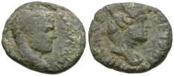 Ancient Coins - Caracalla (AD 198-217). Mesopotamia. Carrhae Æ19 / Tyche