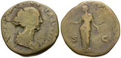 Ancient Coins - Faustina II (AD 147-175) Æ Sestertius / Diana