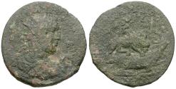 Ancient Coins - Trajan Decius (AD 249-251). Cilicia. Tarsos Æ36 / Lion Attacking Bull