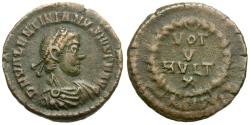 Ancient Coins - Valentinian II (AD 375-392) Æ4 / Votive Wreath