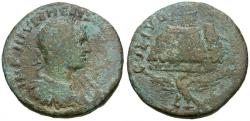 Ancient Coins - Philip II (AD 247-249). Samaria. Neapolis Æ27 / Temple on Mount Gerazim